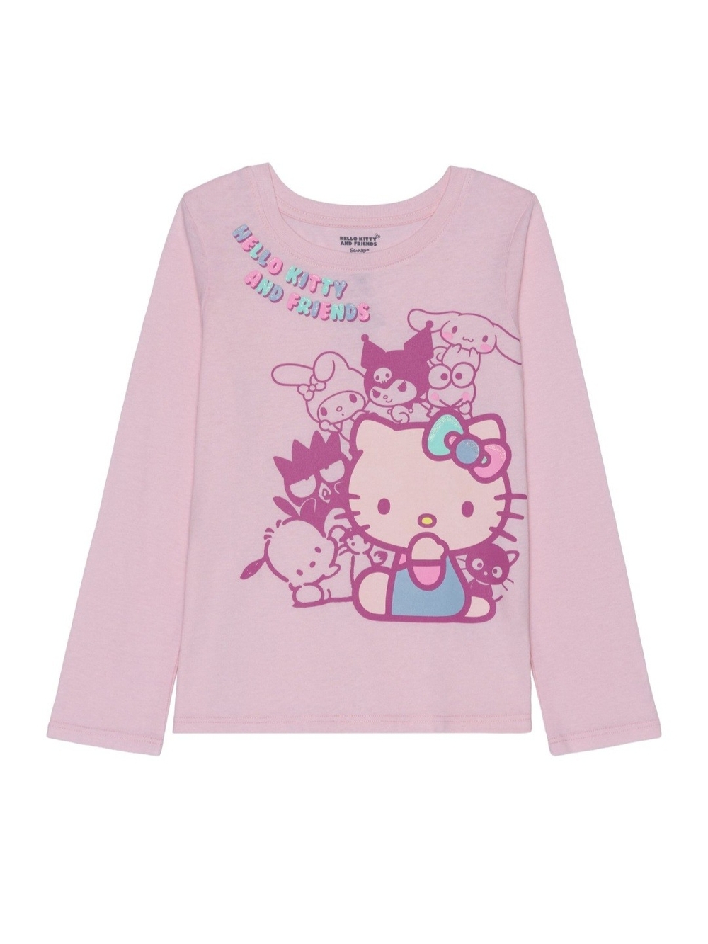 NWT Sanrio Hello Kitty & Friends Long Sleeve Graphic Tee Pink Size 5